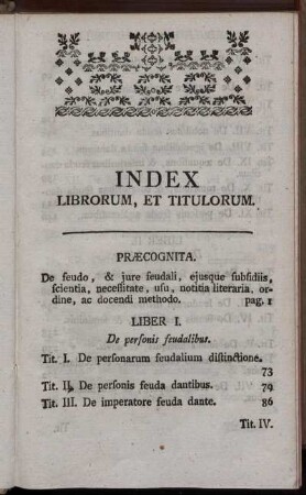 Index Librorum, Et Titulorum.