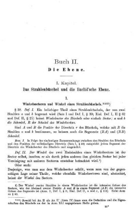 I. Kapitel. Das Strahlenbüschel und die Euclid'sche Ebene.