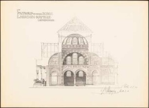 Romanische Kapelle: Längsschnitt (aus: Drucke von Seminararbeiten der Königlich Technischen Hochschule Berlin, Bd. I)