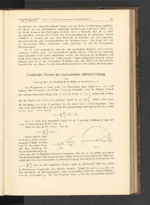 Vereinfachte Theorie der harmonischen Schwingbewegung.