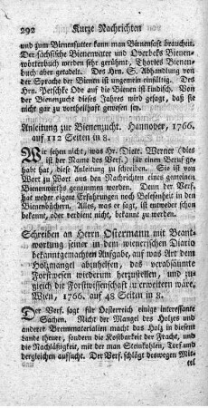 Anleitung zur Bienenzucht.