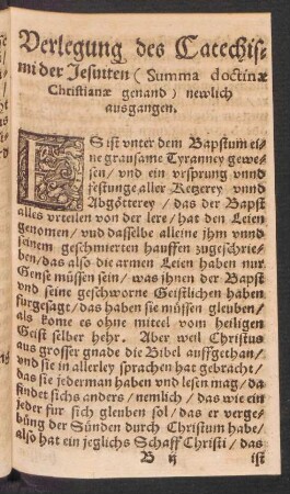 Verlegung des Catechismi der Jesuiten (Summa doctinae Christianae genand) neulich ausgangen.