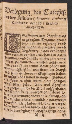 Verlegung des Catechismi der Jesuiten (Summa doctinae Christianae genand) neulich ausgangen.