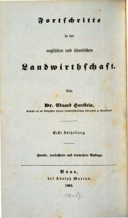 Fortschritte in der englischen u. schottischen Landwirthschaft, 1