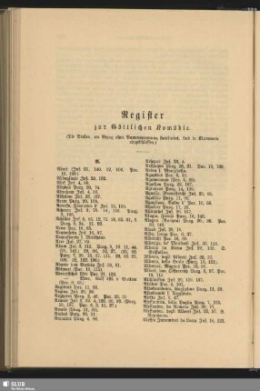 Register zur Göttlichen Komödie