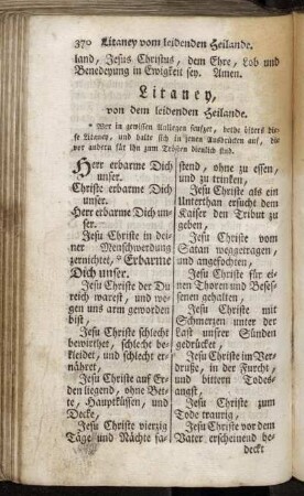 Litaney von dem leidenden Heilande. - Verehrung des H. Geistes.