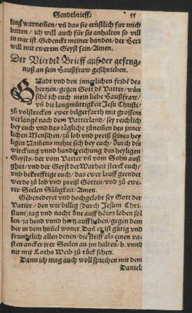 Der Vierdte Brieff auß der gefengnuß an sein Haußfrau geschrieben.