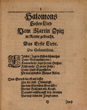 Salomons Des Hebreischen Königes Hohes Liedt