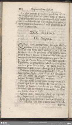 XXIX. Section. Du Negoce