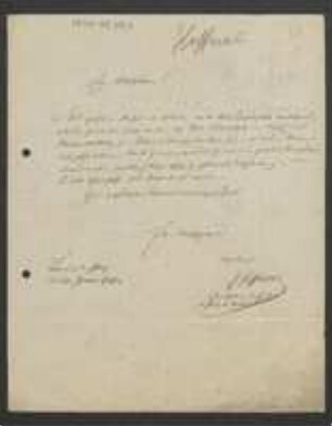 Brief von Philipp Karl Ludwig Hoffmann an Unbekannt