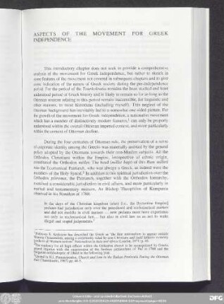 Aspects Of The Movement For Greek Independence