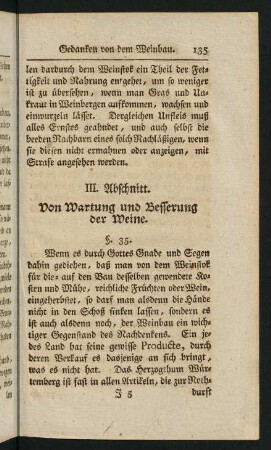 135-142, III. Abschnitt. Von Wartung und Besserung der Weine.