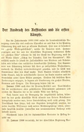 V. Der Ausbruch des Aufstandes und die ersten Kämpfe