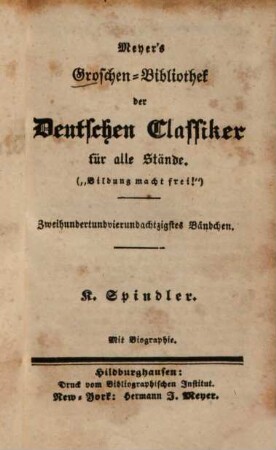 K. Spindler : mit Biographie