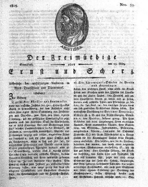 Nro. 59, Sonnabend, den 23. März 1805