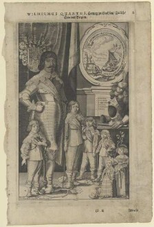 Bildnis des Herzog Wilhelm von Sachsen-Weimer mit seinen Kindern Johann Ernst II., Johann Wilhelm, Adolf Wilhelm, Johann Georg I., Wilhelmine Eleonore und Bernhard