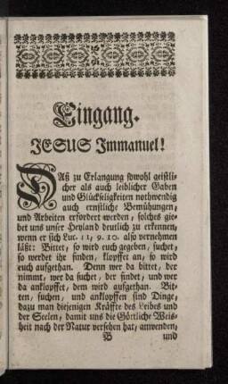 Eingang.