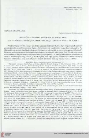 21: Wystrój rzeźbiarski pretorium we Wrocławiu : ze studiów nad rzeźbą architektoniczną 2 tercji XIV wieku na Śląsku