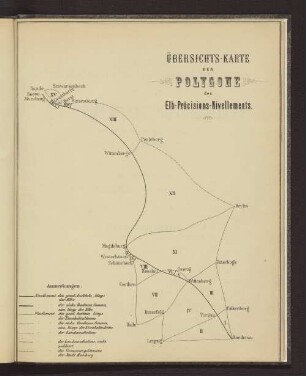 Übersichtskarte der Polygone des Elb-Präcisions-Nivellements