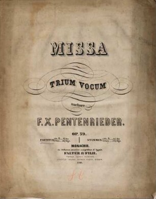 Missa : trium vocum ; Op. 59