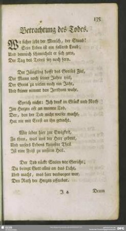 Betrachtung des Todes