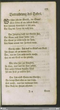 Betrachtung des Todes