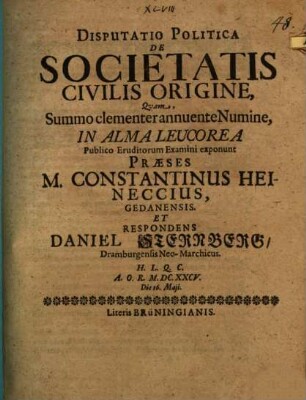 Diss. pol. de societatis civilis origine