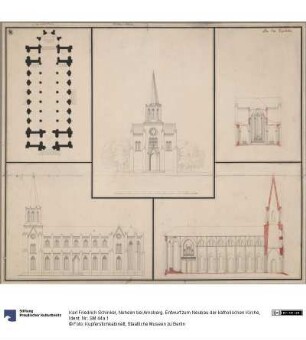 Neheim bei Arnsberg. Entwurf zum Neubau der katholischen Kirche