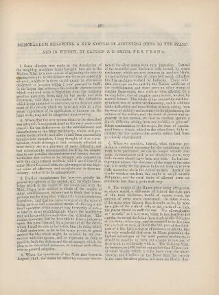 [XXVIII.] Memorandum regarding a new system of adjusting coins to the standard in weight, by Captain J. T. Smith, ...