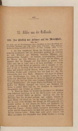 XI. Bilder aus der Erdkunde