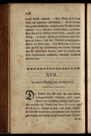 XVII. Ein anderes Beyspiel von gleichen Inhalt.