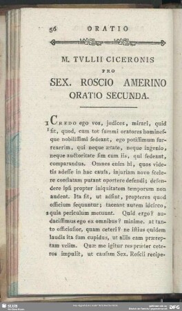 Pro Sex. Roscio Amerino Oratio Secunda