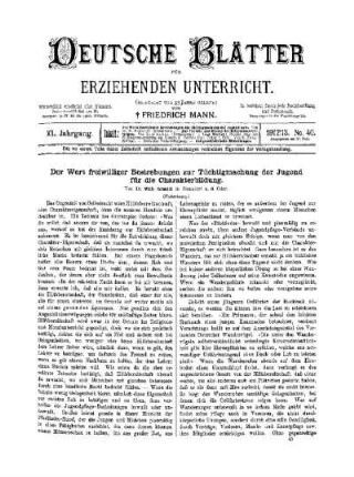 Der Wert freiwilliger Bestrebungen zur Tüchtigmachung der Jugend für die Charakterbildung : (Fortsetzung)