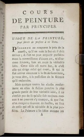 L'Idée De La Peinture, pour servir de preface à ce livre.