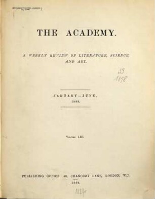 The academy. 53. 1898