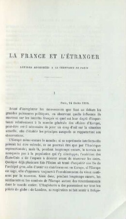 La France et l'étranger