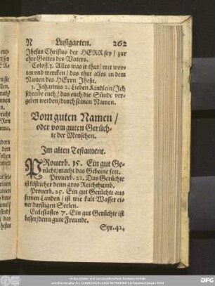 Vom guten Namen/ oder vom guten Gerüchte der Menschen.