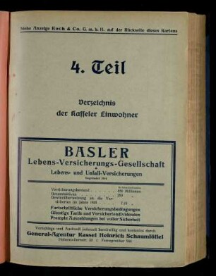 Verzeichnis der Kasseler Einwohner