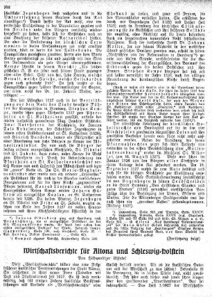 Wirtschaftsberichte für Altona und Schleswig-Holstein