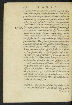 Difesa di Francesco Betti sopra la quinta malitia di Girolamo Mutio ...