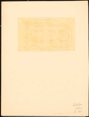 St. Just, Valcabrère: Durchzeichnung: Grundriss, Maßstabsleiste, nach Comptes rendus du Congrès de Toulouse, 1874, S. 317