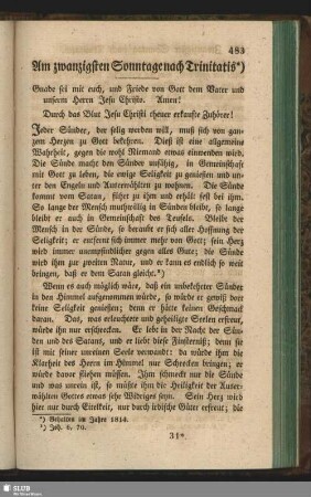 Am zwanzigsten Sonntage nach Trinitatis