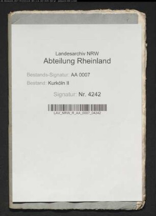Instruktion für die kurkölnischen Gesandten am Reichstag wegen des kurfürstlichen Anteils an der Grafschaft Neuenahr