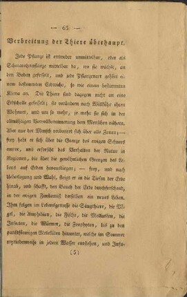 Verbreitung der Thiere überhaupt.