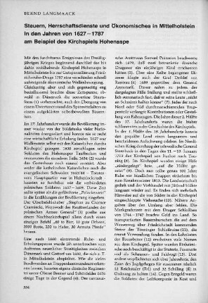 Steuern, Herrschaftsdienste und Ökonomisches in Mittelholstein in den Jahren von 1627-1787 am Beispiel des Kirchspiels Hohenaspe
