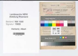 Entnazifizierung Albert Herbertz, geb. 10.04.1914 (Feuerwehrmann)
