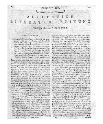 Tilling, C. G.: Gedanken zur Prüfung von Kants Grundlegung zur Metaphysik der Sitten, vorgetragen in Absicht auf die Begründung des höchsten Grundsatzes des Naturrechts. Leipzig: Büschel 1789