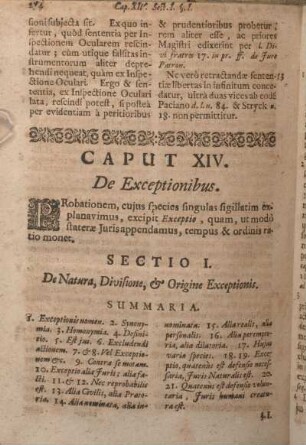Caput XIV. De Exceptionibus.