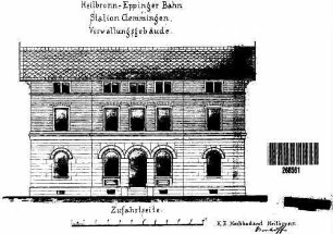 Gemmingen: Empfangsgebäude Verwaltungsgebäude Längsansicht Zufahrtstraße