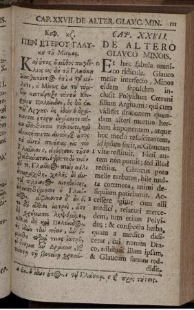 Cap. XXVII. De Altero Glauco Minois